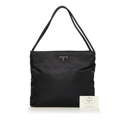 Prada Tessuto Shoulder Bag Black Nylon Canvas