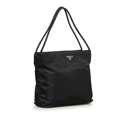 Prada Tessuto Shoulder Bag Black Nylon Canvas