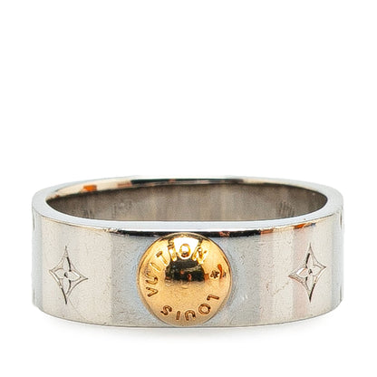 Silver Louis Vuitton Silver Tone Nanogram Ring