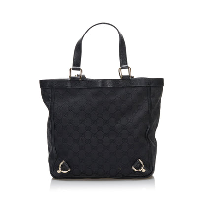 Gucci Abbey Tote Bag Black GG Canvas