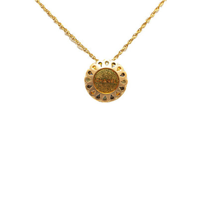 Chanel Rhinestone Logo Pendant Necklace Metal Necklace in Excellent condition