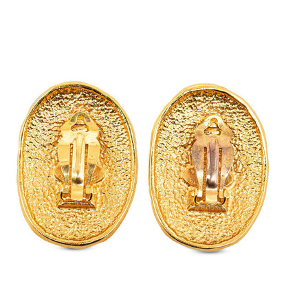 Chanel CC Oval Clip On Earrings Metal Earrings in Excellent condition