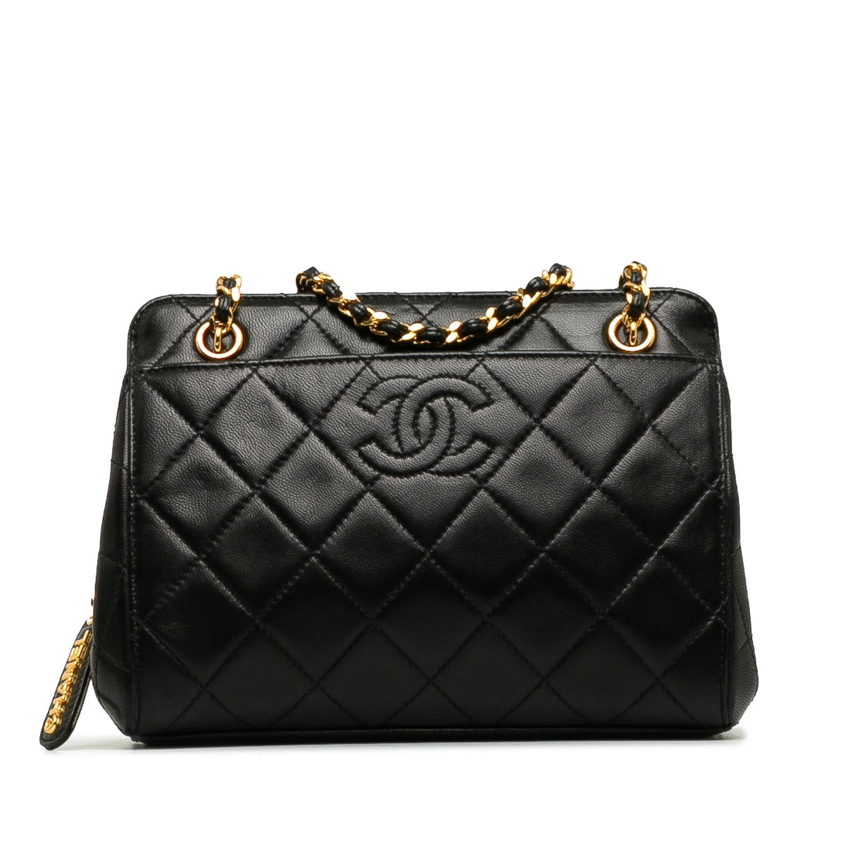 CHANEL Quilted CC Lambskin Shoulder Bag