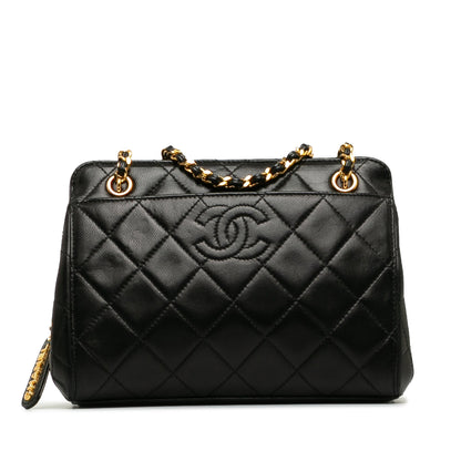 CHANEL Quilted CC Lambskin Shoulder Bag