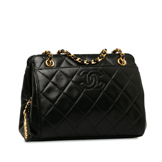 CHANEL Quilted CC Lambskin Shoulder Bag