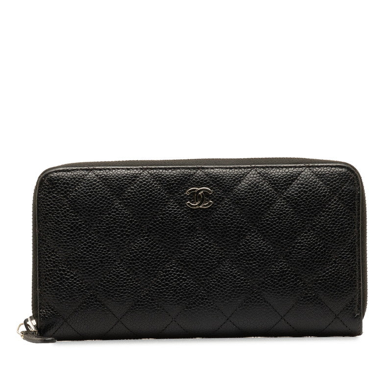 Quilted Caviar Zip Around Wallet - '10s