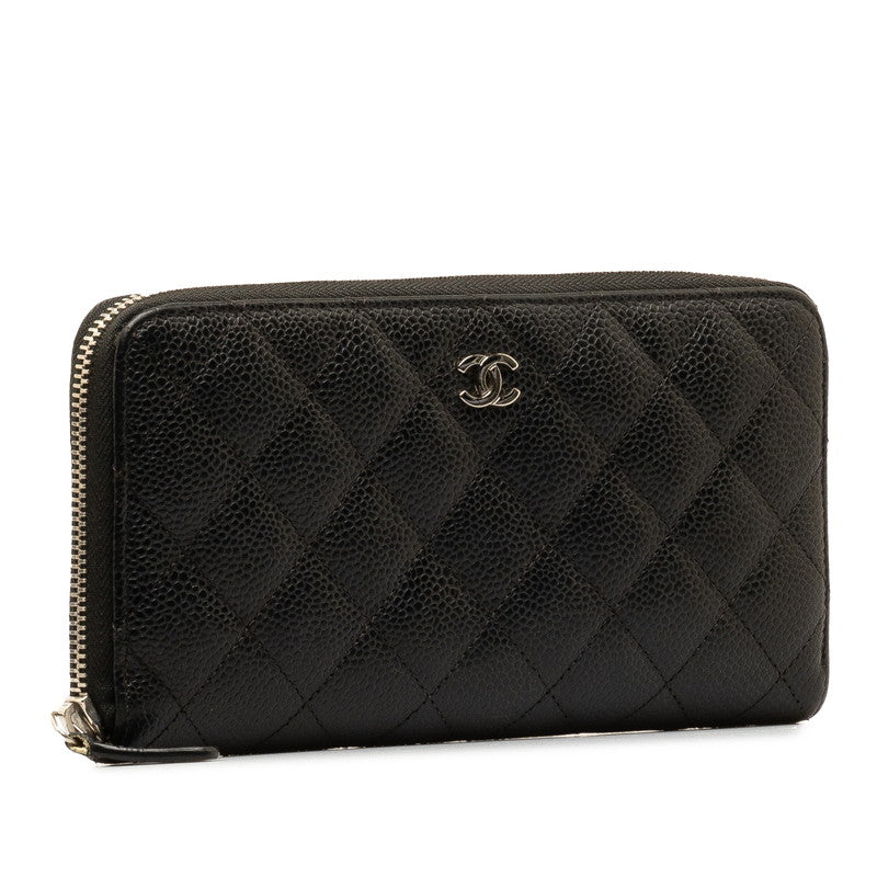 Quilted Caviar Zip Around Wallet - '10s