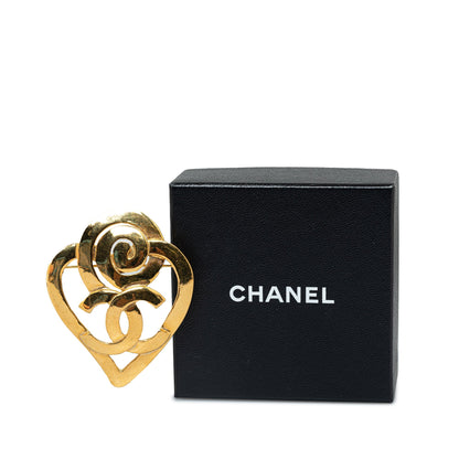 CHANEL CC Heart Brooch Costume Brooch