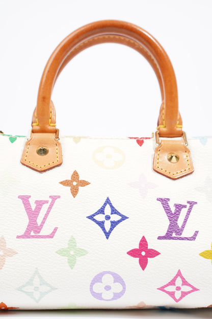 Louis Vuitton Murakami Speedy Nano White Multicoloured Monogram Coated Canvas
