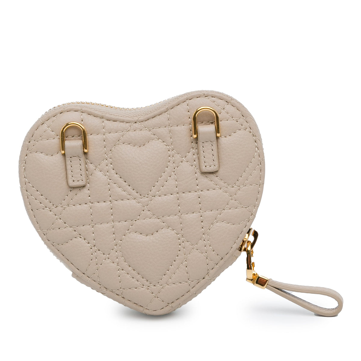 Calfskin Cannage Dioramour Caro Heart Pouch With Chain