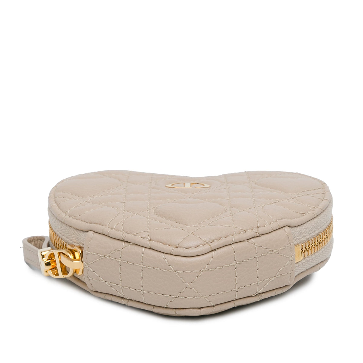 Calfskin Cannage Dioramour Caro Heart Pouch With Chain