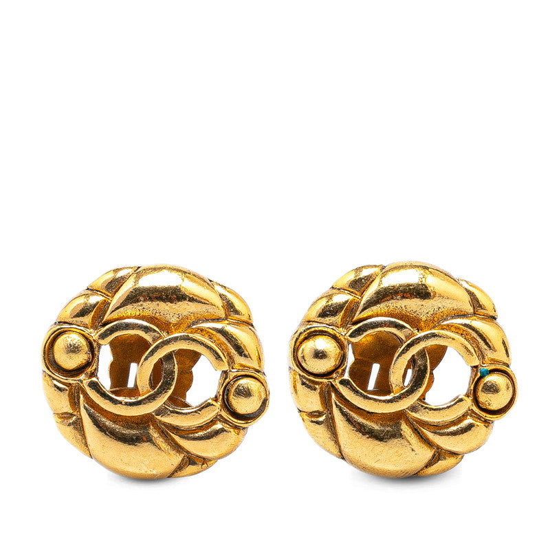 Chanel CC Clip On Earrings Metal Earrings in Good condition