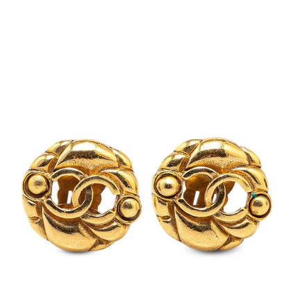 Chanel CC Clip On Earrings Metal Earrings in Good condition