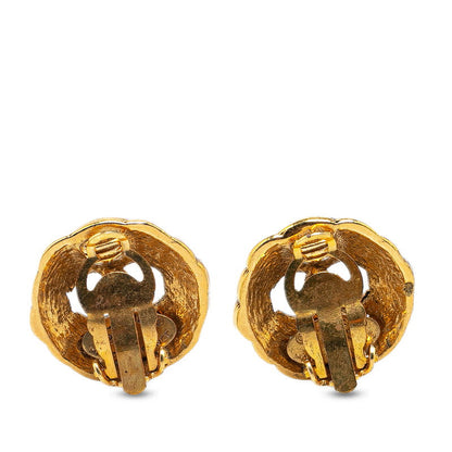 Chanel CC Clip On Earrings Metal Earrings in Good condition