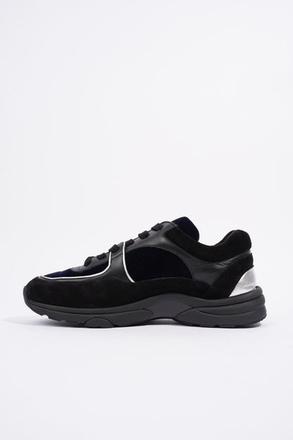 Chanel CC Logo Runner Black   Navy Velvet EU 38.5 UK 5.5