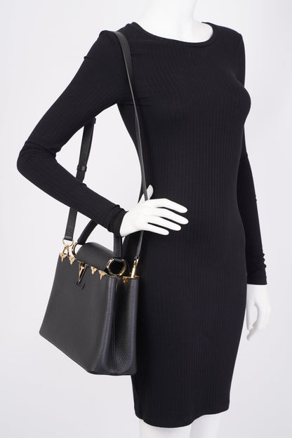 Louis Vuitton Capucines MM Black Taurillon Leather