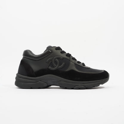 Chanel CC Logo Black Suede EU 37.5 UK 4.5