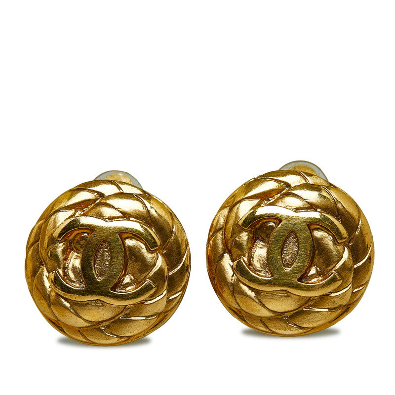 Chanel CC Matelasse Clip On Earrings  Metal Earrings in Excellent condition