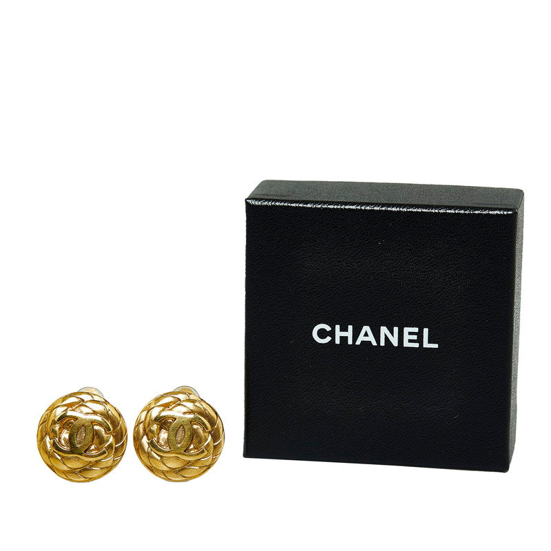 Chanel CC Matelasse Clip On Earrings  Metal Earrings in Excellent condition