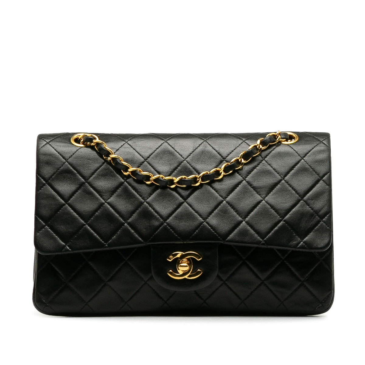 CHANEL Medium Classic Lambskin Double Flap Shoulder Bag