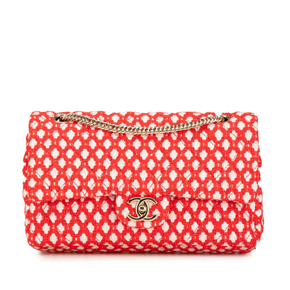 Red Chanel Jumbo Tweed Double Flap Shoulder Bag