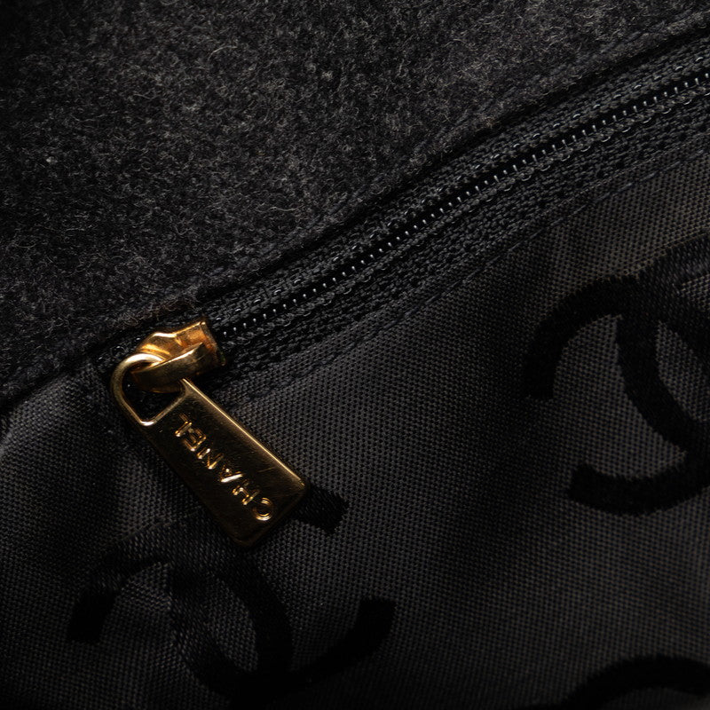 Chanel CC Wild Stitch Chain Tote  Cotton Shoulder Bag in Excellent condition