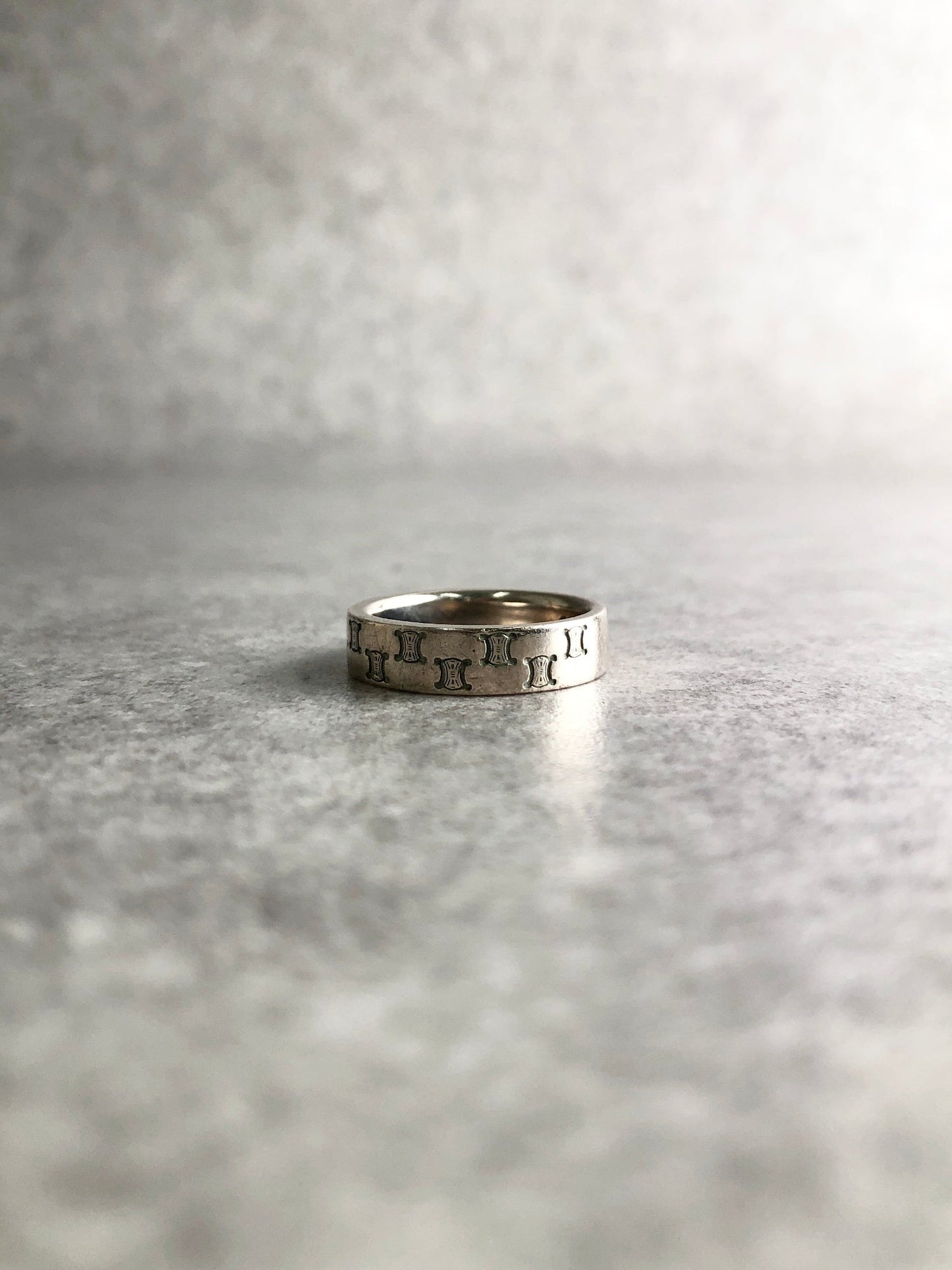 CELINE Triomphe Ring Silver Vintage esdkuh