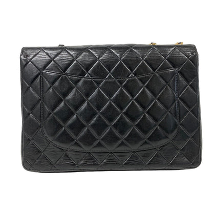 CHANEL Shoulder Bag lambskin black lambskin Deca Trasse 30