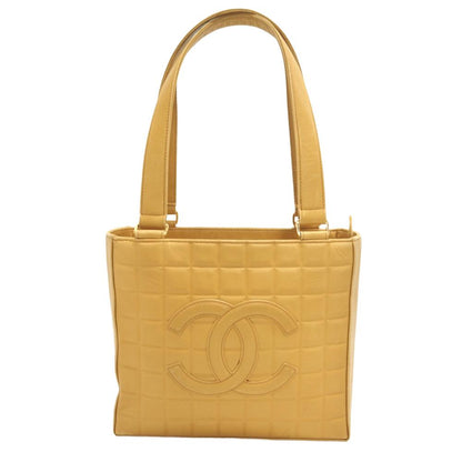 CHANEL Handbag lambskin beige COCO Mark Chocolate bar Women Used