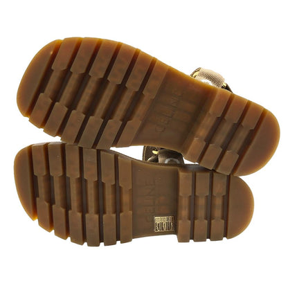 CELINE Sandals canvas Brown leo strappy Women 37 Secondhand