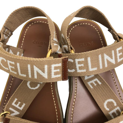 CELINE Sandals canvas Brown leo strappy Women 37 Secondhand