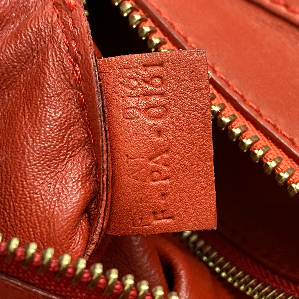 CELINE Handbag leather Red Luggage micro shopper Women Used