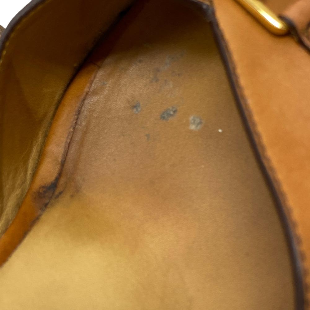CELINE Sandals leather Brown Wedge sole Triomphe Women 38 Secondhand