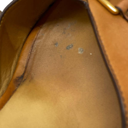 CELINE Sandals leather Brown Wedge sole Triomphe Women 38 Secondhand