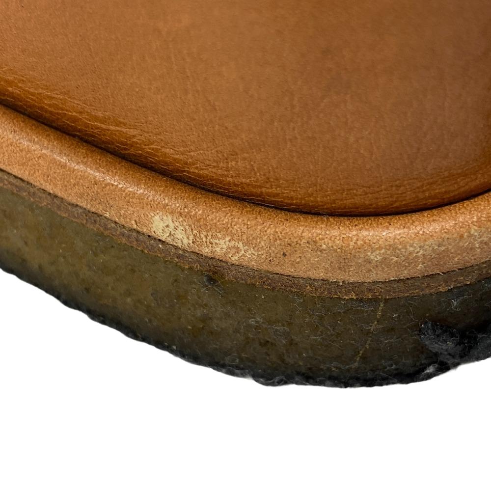 CELINE Sandals leather Brown Wedge sole Triomphe Women 38 Secondhand