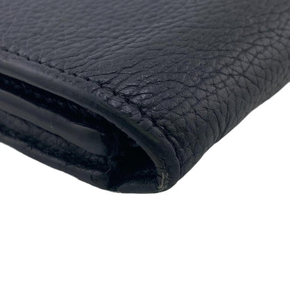 BALENCIAGA Long Wallet Purse 594289 leather black logo mens(Unisex)