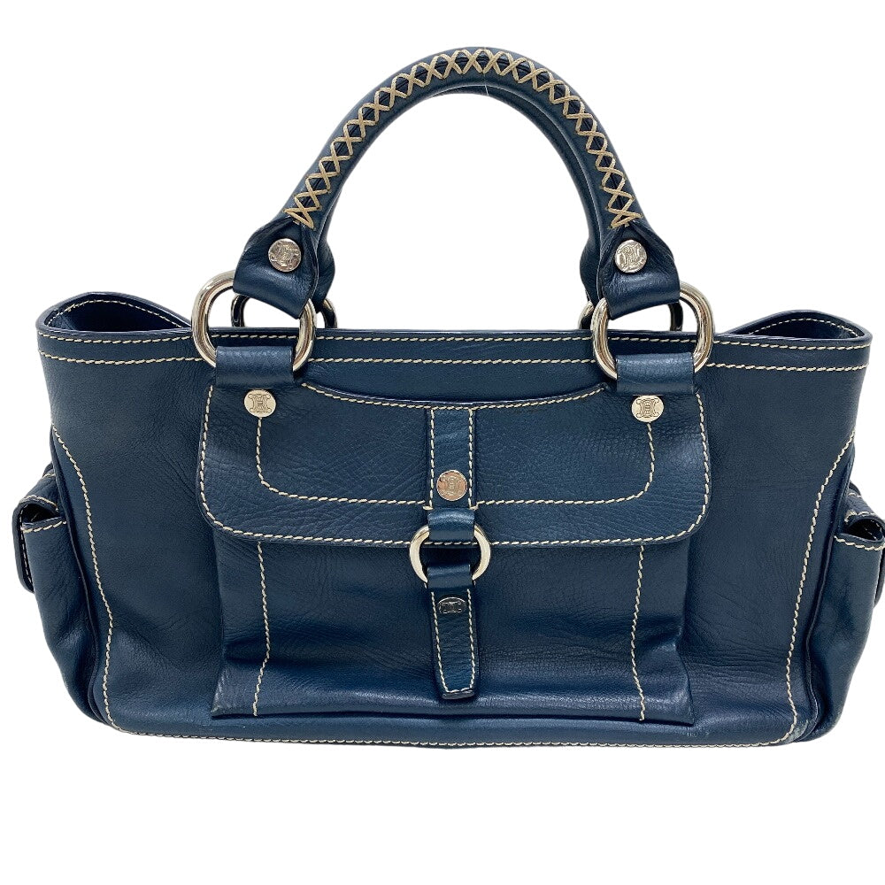 CELINE Handbag leather Navy Boogie bag Women Used