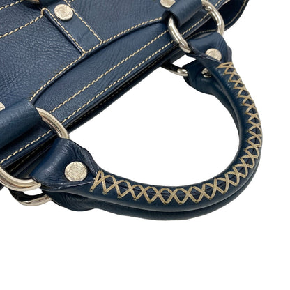 CELINE Handbag leather Navy Boogie bag Women Used