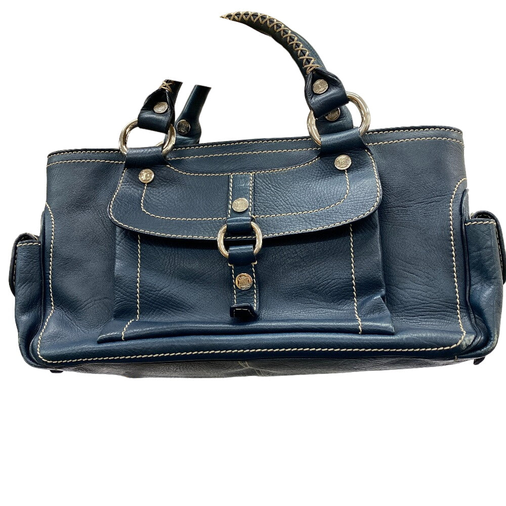 CELINE Handbag leather Navy Boogie bag Women Used