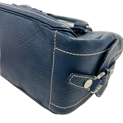 CELINE Handbag leather Navy Boogie bag Women Used