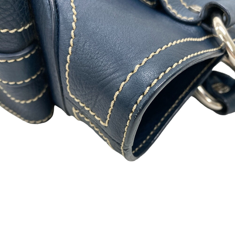 CELINE Handbag leather Navy Boogie bag Women Used