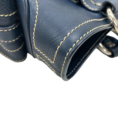 CELINE Handbag leather Navy Boogie bag Women Used