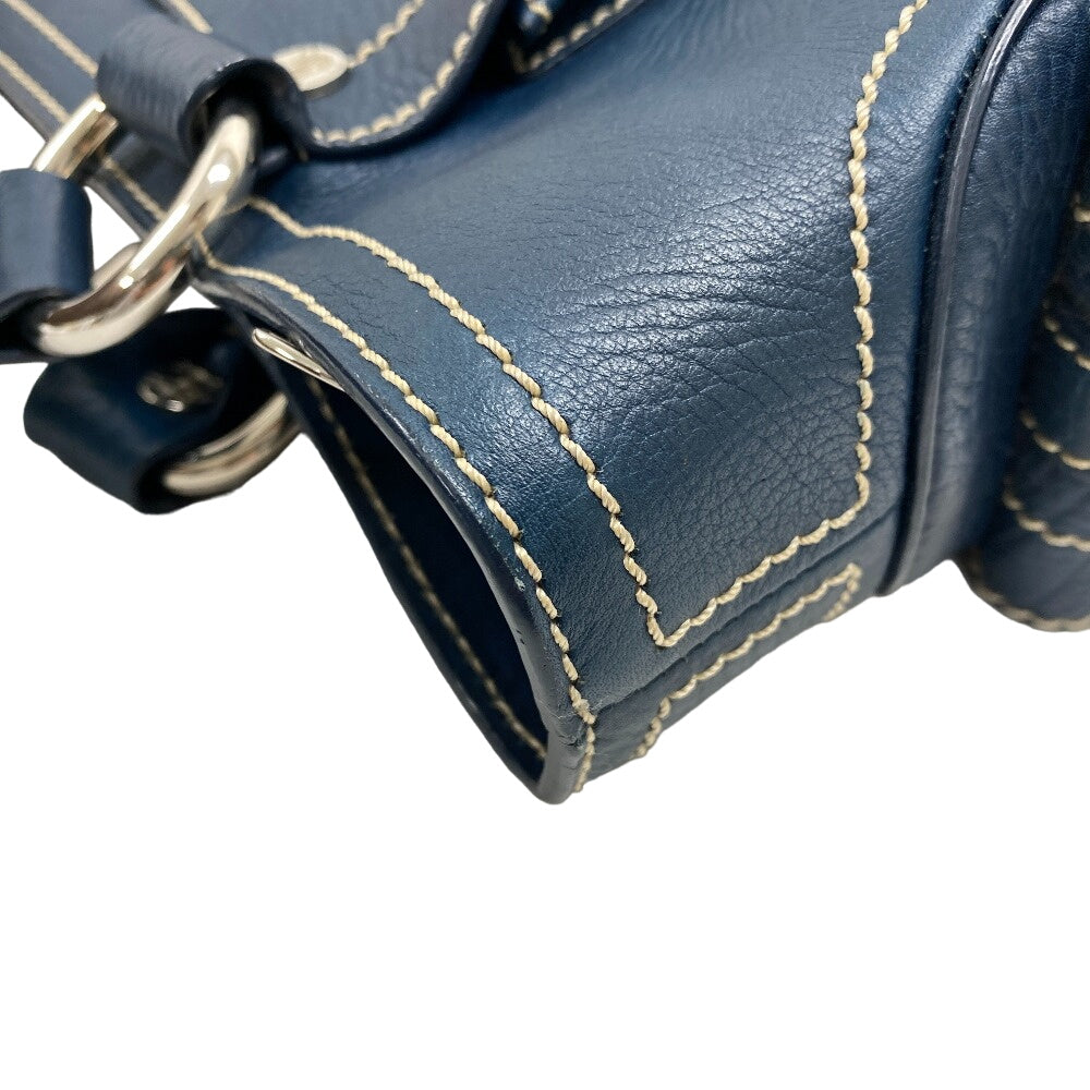 CELINE Handbag leather Navy Boogie bag Women Used