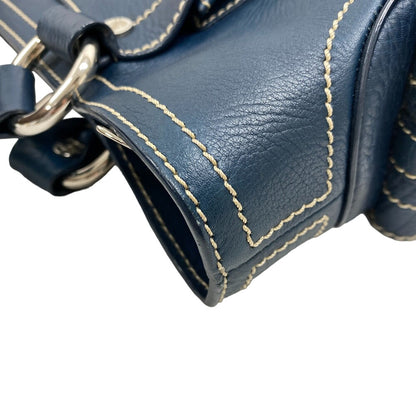 CELINE Handbag leather Navy Boogie bag Women Used