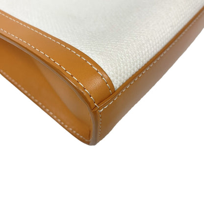 CELINE Shoulder Bag Canvas, Leather beige 2way handbag Vertical Women Used