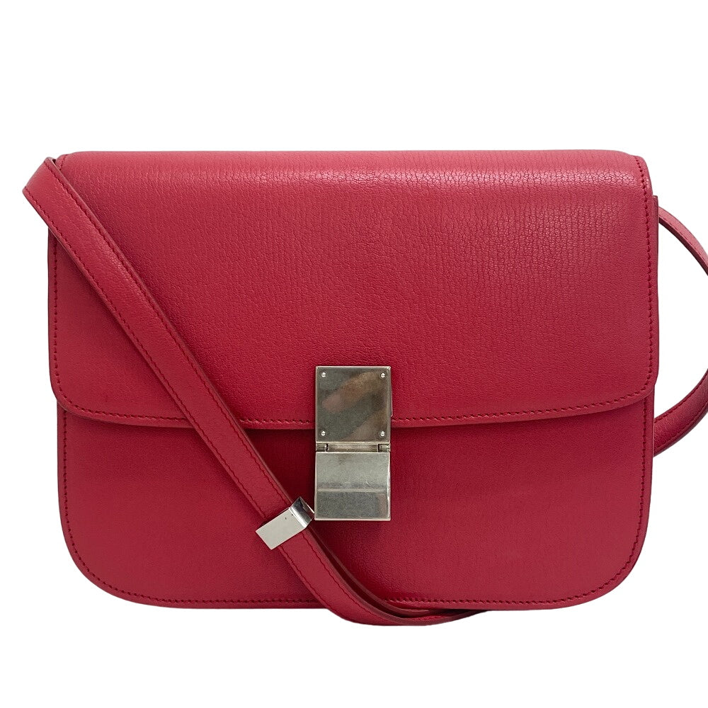 CELINE Shoulder Bag leather pink Classic box Women Used