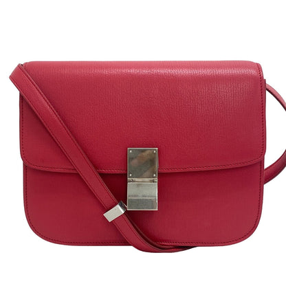 CELINE Shoulder Bag leather pink Classic box Women Used