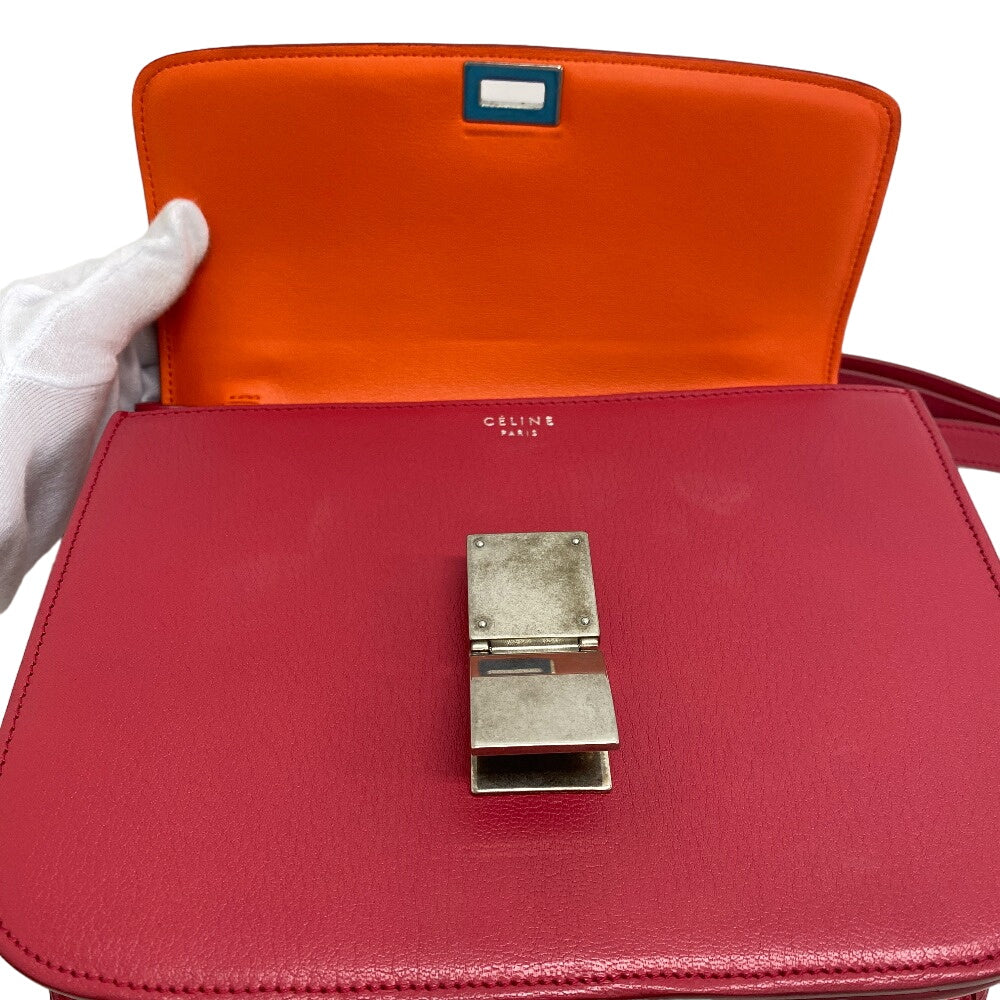 CELINE Shoulder Bag leather pink Classic box Women Used