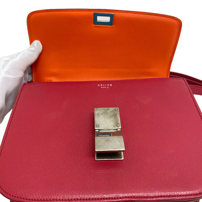 CELINE Shoulder Bag leather pink Classic box Women Used