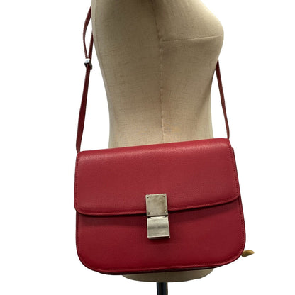 CELINE Shoulder Bag leather pink Classic box Women Used